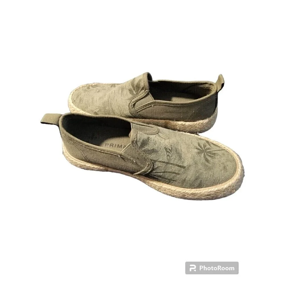 Boys Slip On  Espadrille Sneaker Shoes Green Size 13 Little Kids